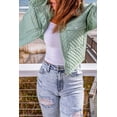 thumbnail image 3 of Green Quilted Pocketed Zip-Up Cropped Jacket, 3 of 15