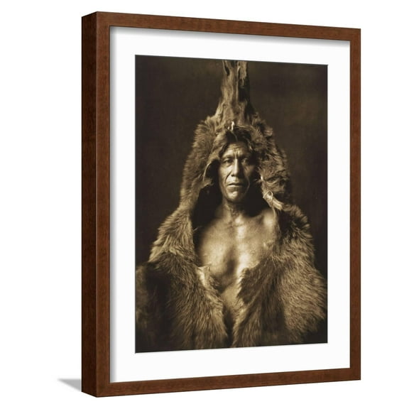Art.com Bear's Belly-Arikara 1908 Giclee Print by Edward S. Curtis, Brown Frame Wall Art, 17" x 21"