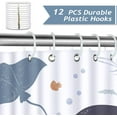thumbnail image 3 of Whale Fish Shower Curtain for Kids Sea Animal Decorative Bath Curtain 72 x 72 Inch Polyester Fabric Waterproof Bathroom Curtain with 12 Hooks, 3 of 6