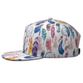 thumbnail image 3 of Earthy Tone Snapback Hat - Retro Abstract Pattern, Adjustable Flat Brim Back Cap with Worn-Out Look, 3 of 8