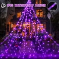 thumbnail image 4 of Scidweet Halloween Decorations Outdoor, 500 LED Halloween Giant Spider Web Lights for Garden Yard Porch Home Decor, Purple White, 4 of 7