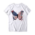 thumbnail image 4 of Fartey Women's 4th of July Shirt Patriotic American Flag Short Sleeve Tops Independence Day Crew Neck Graphic Tees Memorial Day T-Shirts White L, 4 of 4