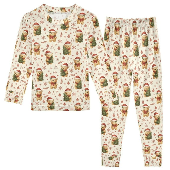 Pajama Christmas Tree Bear Cute Comfortable Cotton Two-piece Pajama Set