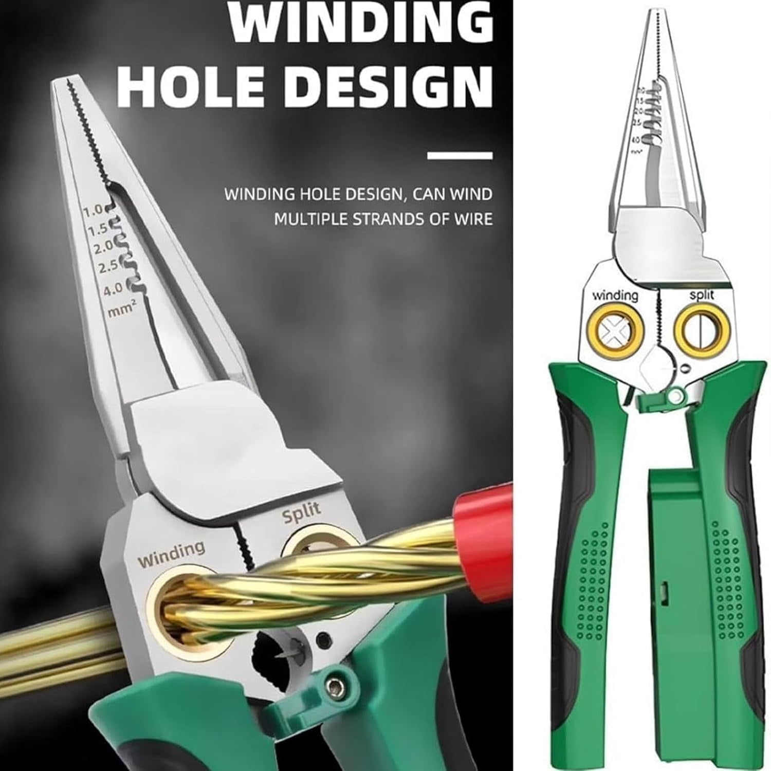 Preferablen 8 In 1 Wire Stripper Twister, 8 In 1 Wire Stripping Pliers, 2025 New 8 In 1 Wire Stripper With Voltage Tester, Electrical Pliers For Wire Cutting-Pulling And Crimping  Gray