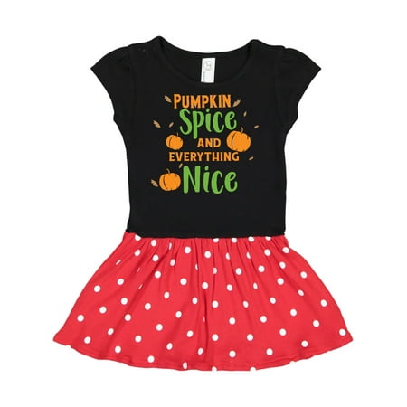 

Inktastic Pumpkin Spice And Everything Nice - Orange Green Gift Toddler Girl Dress