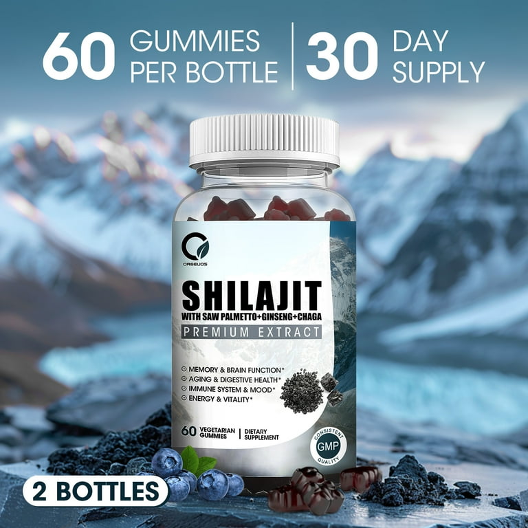 Shilajit Gummies For Men,Pure Shilajit Gummies For Men, Pure Himalayan Organic Shilajit Gummies For Men Supplement 30ct, Cane Sugar Free, Sweetened By Organic Manuka Honey 340mg | Guatemala