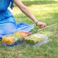 thumbnail image 3 of Fmxomd Ice Chilled Condiment Server, 5 Removable Compartments Condiment Containers with Lids Drain, Clear Garnish Tray Serving Platter Holder for Caddy Fruit Snack Sauce Taco Salad Bar Supplies, 3 of 9
