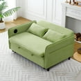 thumbnail image 3 of CQSXDA Multi-Functional  Letter Striped Sofa Bed with Adjustable Armrests and Backrests for Bedrooms and Living Rooms, Green, 3 of 14