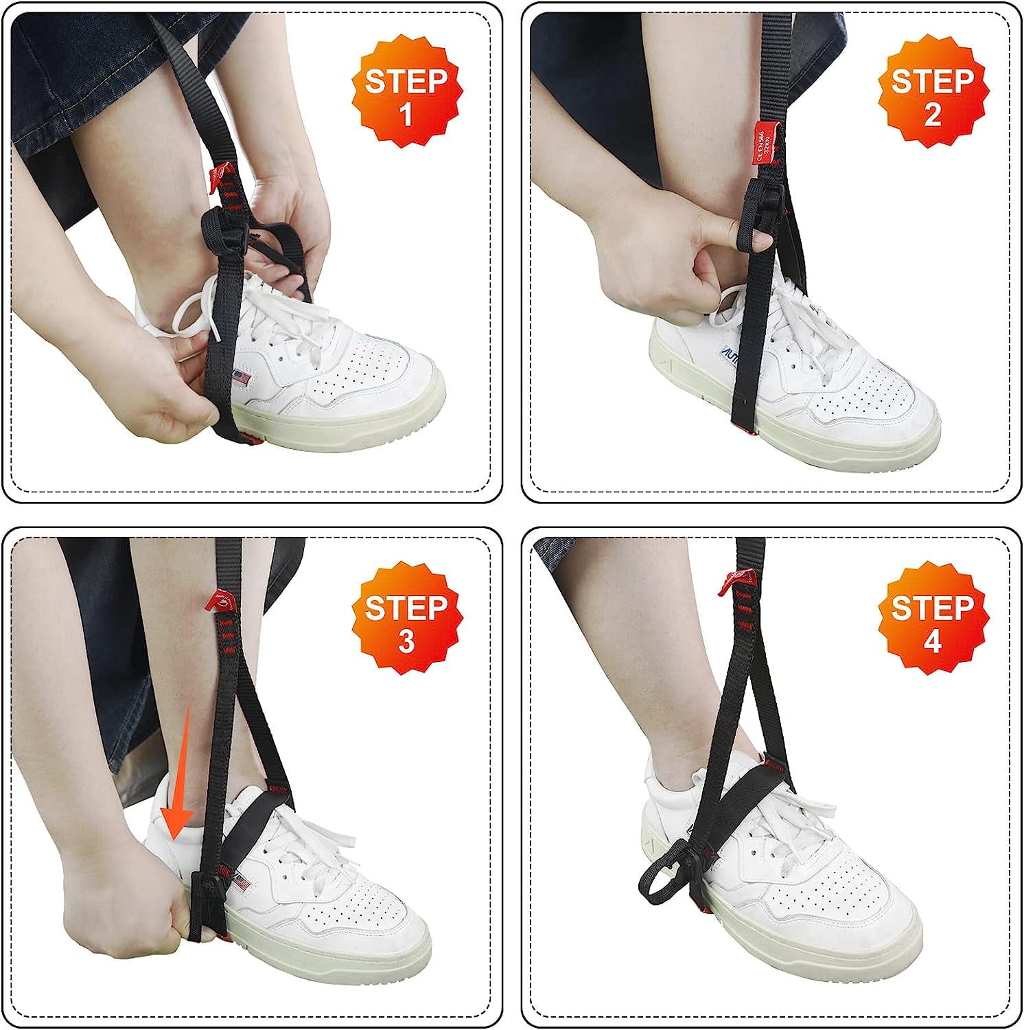 Foot Ascender Loop for Tree Climbing Arborist, Adjustable Foot Loop with Stainless Steel Buckle, Reinforced Polyester Strap for SRT Tree Climbing Gear, Rope Ascender Accessory