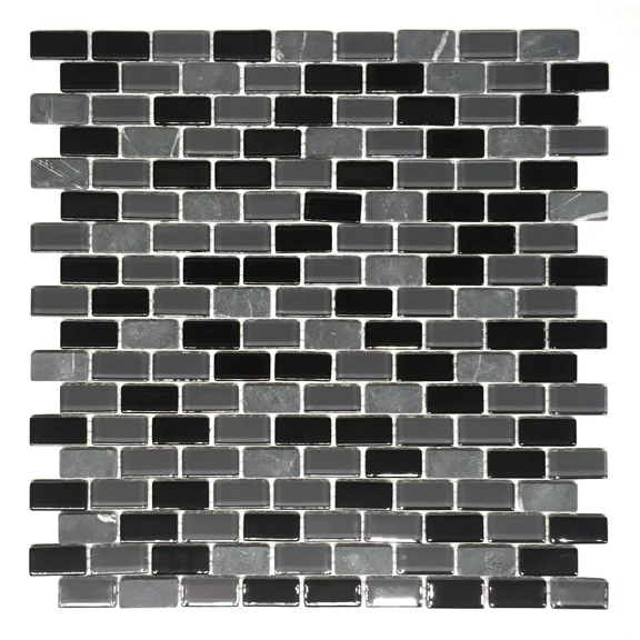 La Jacond Mini Brick Stone Glass Blend Mosaic Wall Tile Backsplash Kitchen Bath