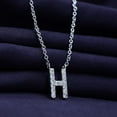 thumbnail image 4 of 18K White Gold Plated Initial Necklace | Moissanite Diamond Alphabet Necklace | Dainty Necklaces for Her | Letter "H" Pendant Necklace |18" + 2" Adjustable Chain, 4 of 6