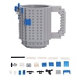 thumbnail image 1 of Tazas de bloques de construcción de 400 ml, taza de café para construir sobre ladrillos, taza de bloques de construcción novedosa para niños, adultos, cumpleaños, gris, 1 of 15