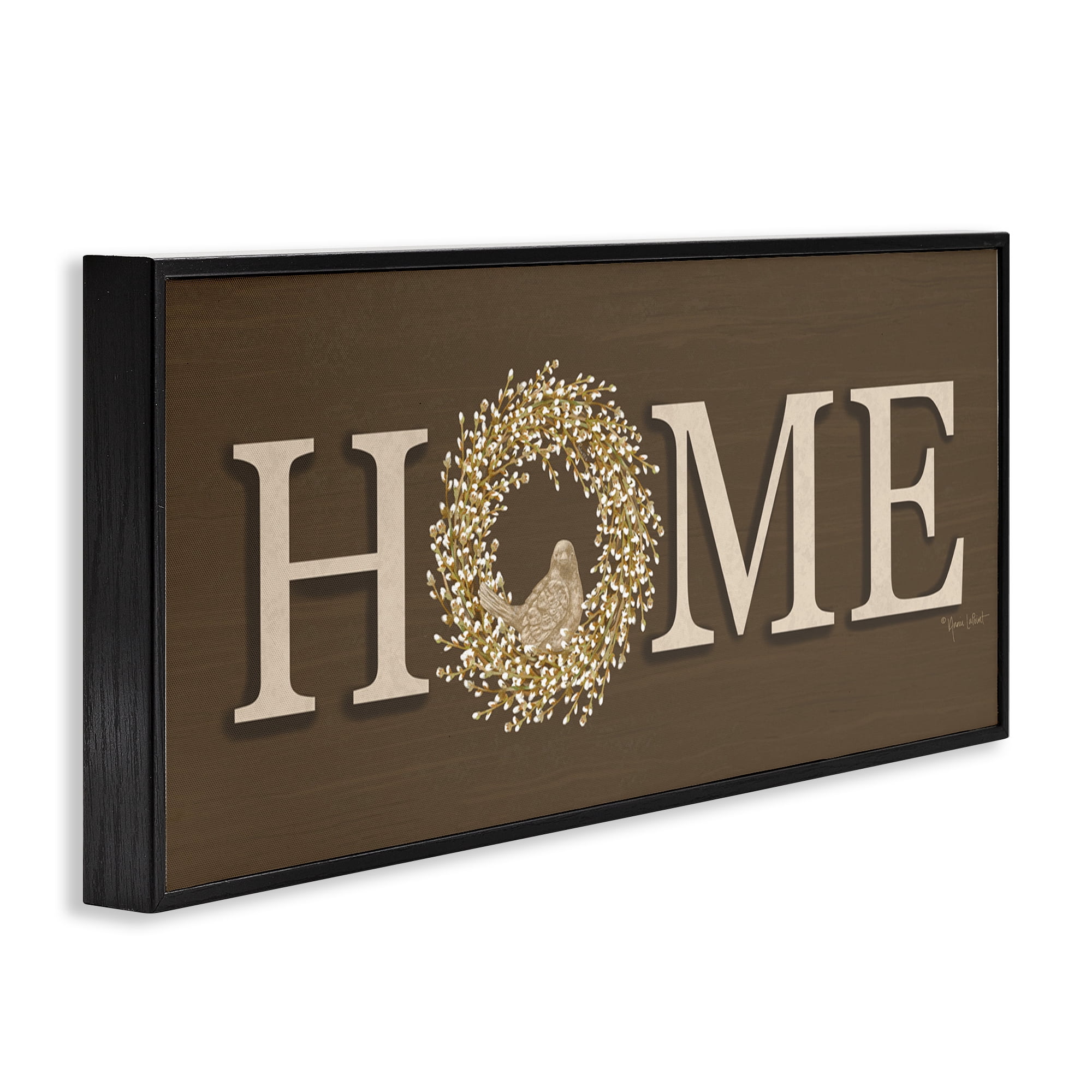 Stupell Industries Rustic Seasonal Home Typography Painting Black Framed Art Print Wall Art, 24 x 10