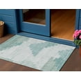 thumbnail image 2 of HomeRoots 621934 3 x 5 ft. Teal Blue Aqua & Ivory Geometric Washable Transitional Indoor & Outdoor Rectangle Area Rug, 2 of 9
