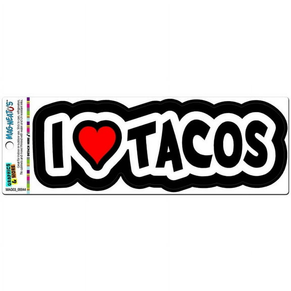 I Love Heart Tacos Automotive Car Refrigerator Locker Vinyl Magnet