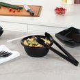 thumbnail image 3 of Cater Tek 51 oz Round Black Plastic Catering / Serving Bowl - with Clear Lid, Microwavable - 8" x 8" x 3 1/2" - 25 count box, 3 of 10