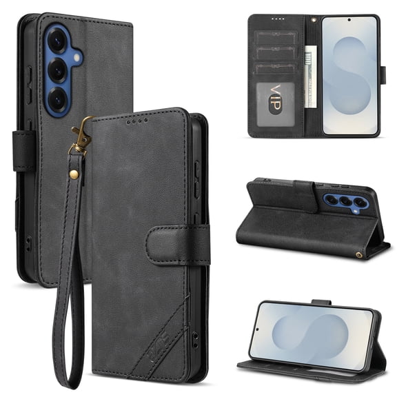 Case for Samsung Galaxy S26 Retro Flip Wallet Leather Phone Cover with Card Slot Stand Holder Shockproof Protective