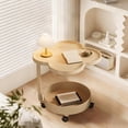 thumbnail image 6 of Meitianfacai Modern Rolling Side Table with 2-Tier Storage - Clover Design Mobile End Table for Living Room and Bedroom, 6 of 6