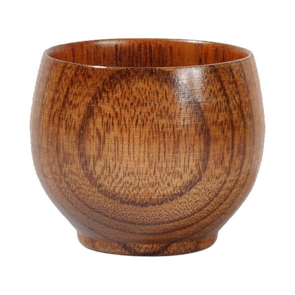Glass&Bottle Coffee Mug and Wooden Cup for Tea Milk Juice - Primitive Handmade Wood Kitchen Dining & Bar Natural Style
