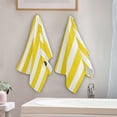 thumbnail image 4 of Yellow-white Narrow Stripes Hand Towel Absorbent Bath Towels for Bathroom Sports Gym 28" x 14" Set of 2, 4 of 8