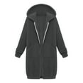 thumbnail image 4 of TrendOFT Long Hoodies for Women Zip up Long Sleeve Tunic Sweatshirt Oversized Casual 2025 Fall Jacket Coat with Pocket GY2 L, 4 of 5