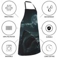thumbnail image 6 of Bingfone Moonlit Night Sky Shark Apron Gifts For Men, Women Professional Grade Chef Apron for Kitchen,BBQ & Grill, 6 of 8
