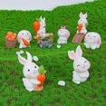 thumbnail image 4 of Figurita de zanahoria de Pascua de conejo blanco, Micro paisaje, accesorios de jardín de hadas en miniatura, figura moderna, decoración navideña para el hogar, 1 Uds., 4 of 4