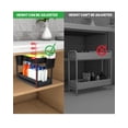 thumbnail image 5 of 2-Tier Under Sink Organizers,Height Adjustable Sliding Cabinet Storage Basket,Multifunction Slide Out Drawers Bathroom Kitchen Counter Shelf Organizer with 4 Hooks, 2 Hanging Cup,4 Dividers(Black), 5 of 9