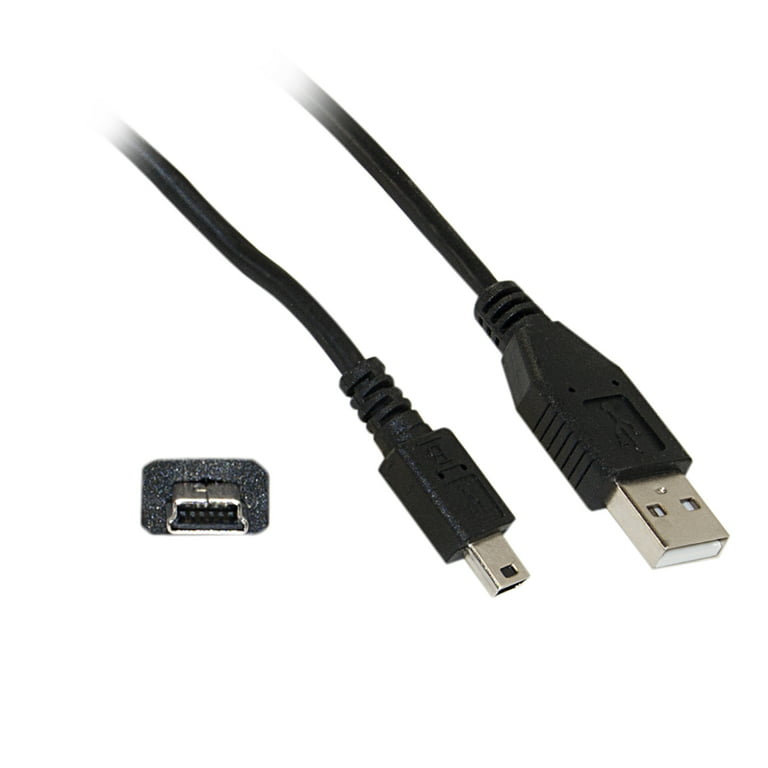 Mini USB Cable, Black, Type A Male to Pin Mini-B 3 foot - Walmart.com