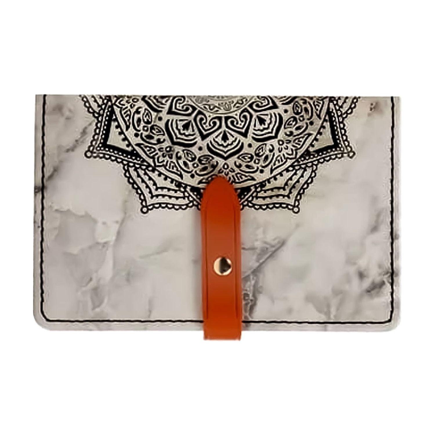 Universal Datura Flower Leather Card Holder for Phone Back - Black