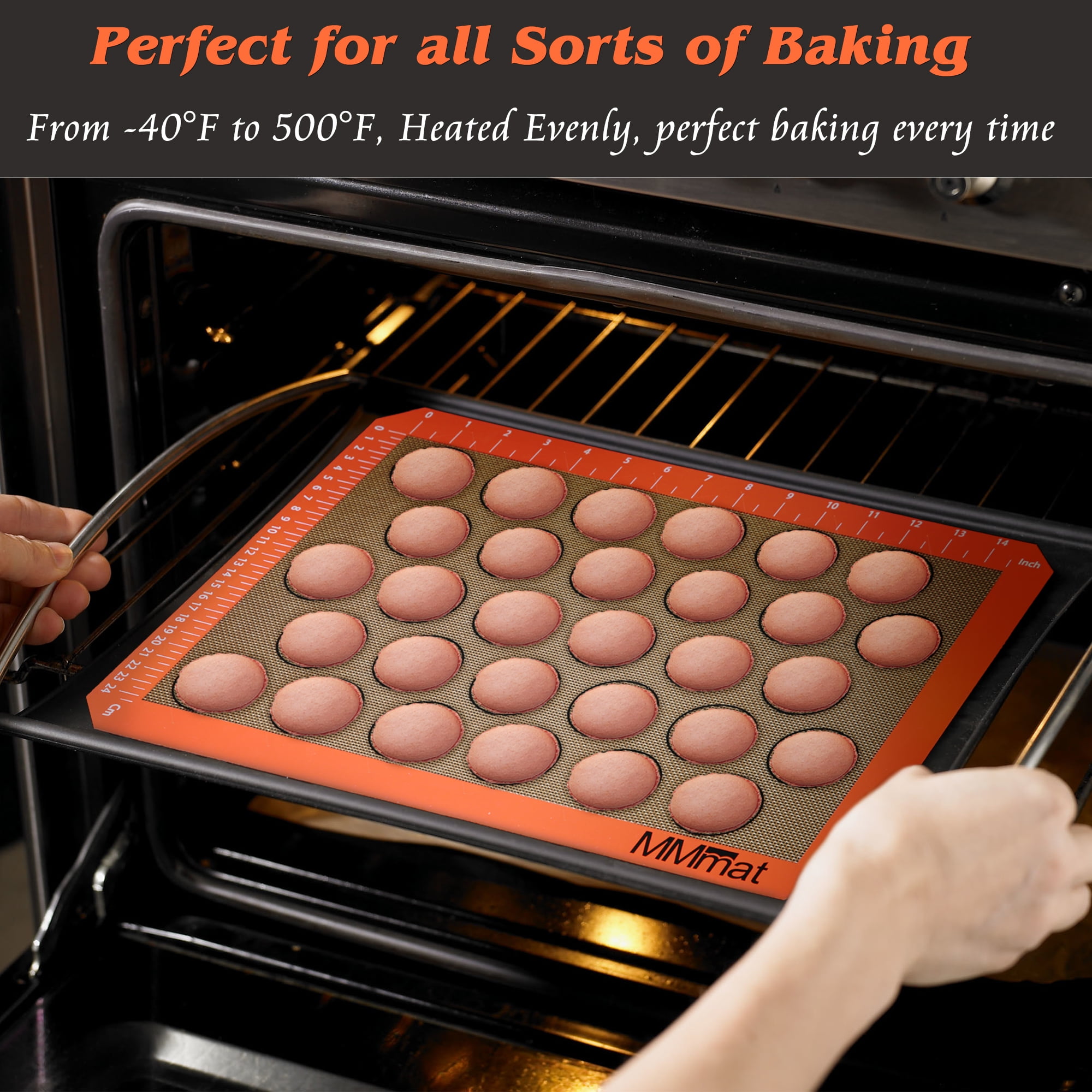 MMmat Silicone Baking Mats - Best German Silicone - Macaron Baking Mat - Set of 3, Size: 100