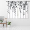 thumbnail image 3 of Eucalyptus Botanical Leaves Grey Floral Kitchen Window Curtains Over Sink Farmhouse Flower Leaf Small Window Treatment Cafe Short Curtains for Bathroom Treatment Tier Drapes 27.5x39 inch, 3 of 6