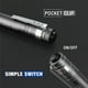 thumbnail image 5 of WORKPRO Luz LED para bolígrafo, linternas de aluminio, linterna de bolsillo con clip para inspección, emergencia, uso diario, 2 pilas AAA incluidas, gris (paquete de 4), 5 of 5