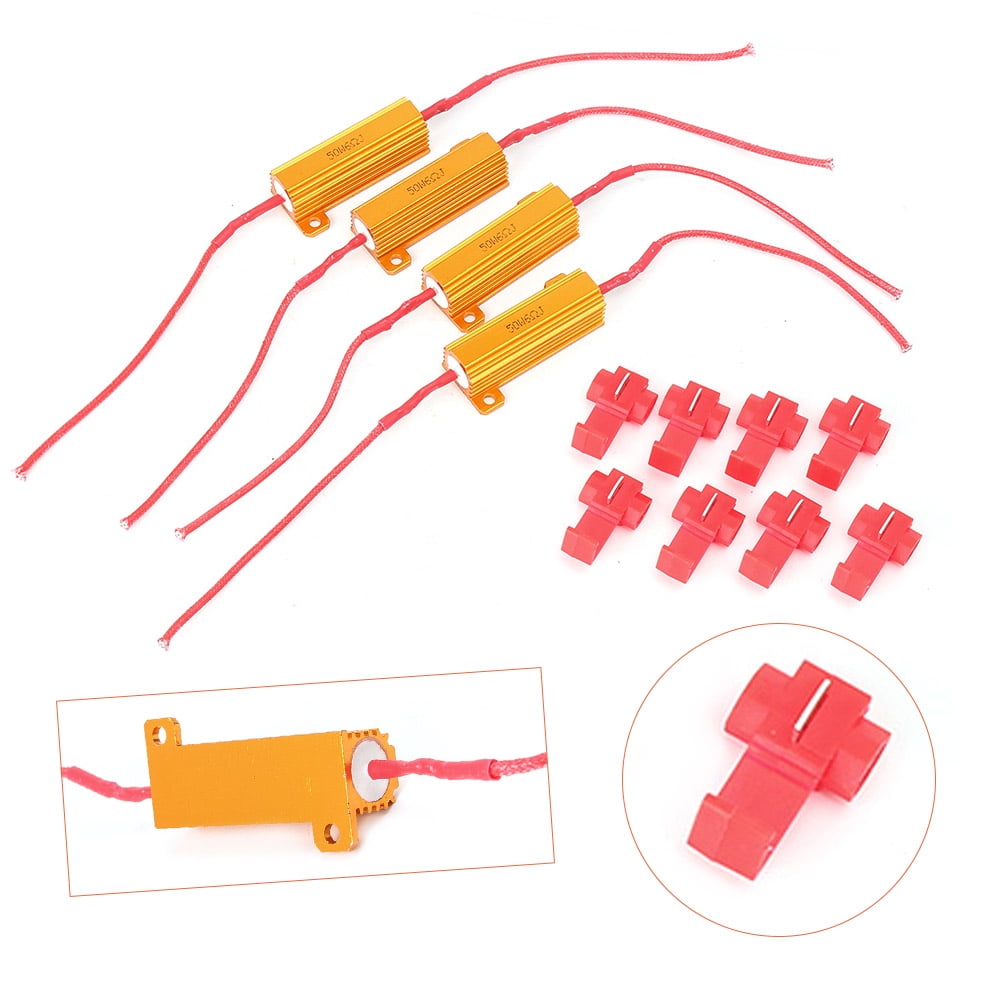 Load Resistors Fixing LED Bulb Quick Hyper Flash Turn Signal For 4Pcs 50W 6ohm
