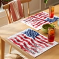 thumbnail image 4 of American Flag Placemats Set of 4 Red Blue Watercolor USA Flag Place Mats Indoor Wipeable Table Mats Washable Cloth Dining Table Placemats for Kitchen Holiday Party Home Decor 13x19 Inch, 4 of 9