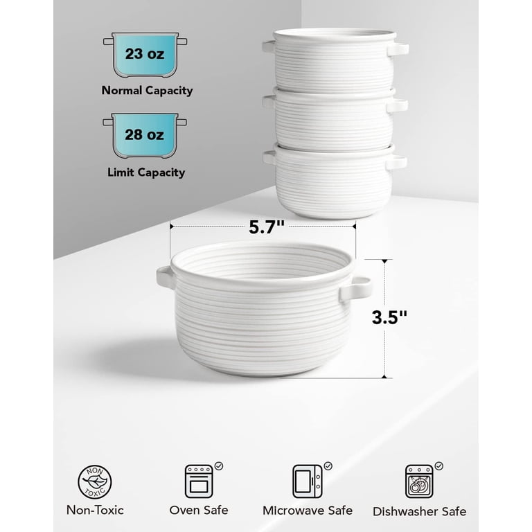 Le Tauci 28-Oz Ceramic Soup Bowls With Handles, Set of 4 photo 6
