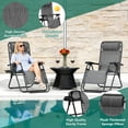 thumbnail image 6 of Zero Gravity Chair Set of 2 with Cup Holder & Removable Pillows, Adjustable Reclining Outdoor Patio Folding Chairs, Portable Lounge Chair for Poolside, Lawn, Beach, Camping, 6 of 8