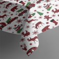 thumbnail image 3 of White Christmas Animal and Car Pattern Rectangle Tablecloth 60"x84",Waterproof Polyester Rectangle Table Cloth, Wipeable Spillproof Polyester Tablecloth for Dining, Camping, Indoor and Outdoor, 3 of 5