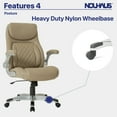 thumbnail image 5 of Nouhaus Posture Ergonomic PU Leather Office Chair. Click5 Lumbar Support with Flip-Up Arms. Modern Executive Chair and Computer Desk Chair, 5 of 8