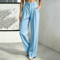 thumbnail image 2 of Dress Pants Women High Waisted Wide Leg Casual Stripe Trousers Breathable Stretch Business Dressy Office Pinstripe Slacks XL, 2 of 9