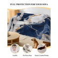 thumbnail image 4 of Marble Navy Blue Couch Cover Sofa Covers 3 Cushion Sectional Couch, Abstract Gold White Brick Stone Motif Washable Sofa Covers Slipcover Sectional Sofa Cover, Furniture Protector 71"x150", 4 of 9