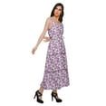 thumbnail image 3 of Moomaya Robe Longue Maxi pour Femmes en Coton Imprimé à Bretelles Spaghetti et Col en V, 3 of 6