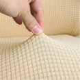 thumbnail image 4 of POWKOL - Juego de fundas elásticas para asiento y respaldo de silla de oficina, ajuste elástico, funda extraíble para silla de dormitorio (beige), 4 of 6