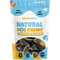 Hotspot Pets Full-Size Cow Hooves for Dogs | All-Natural Long Lasting Dog Chews (10 Pack)