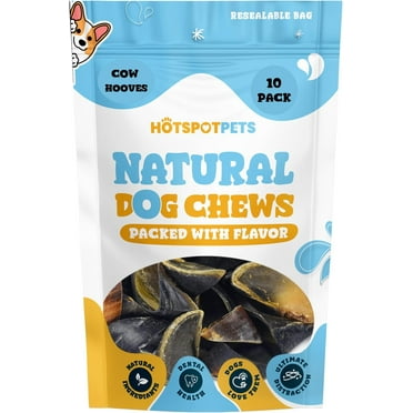 Hotspot Pets Full-Size Cow Hooves for Dogs | All-Natural Long Lasting Dog Chews (10 Pack)