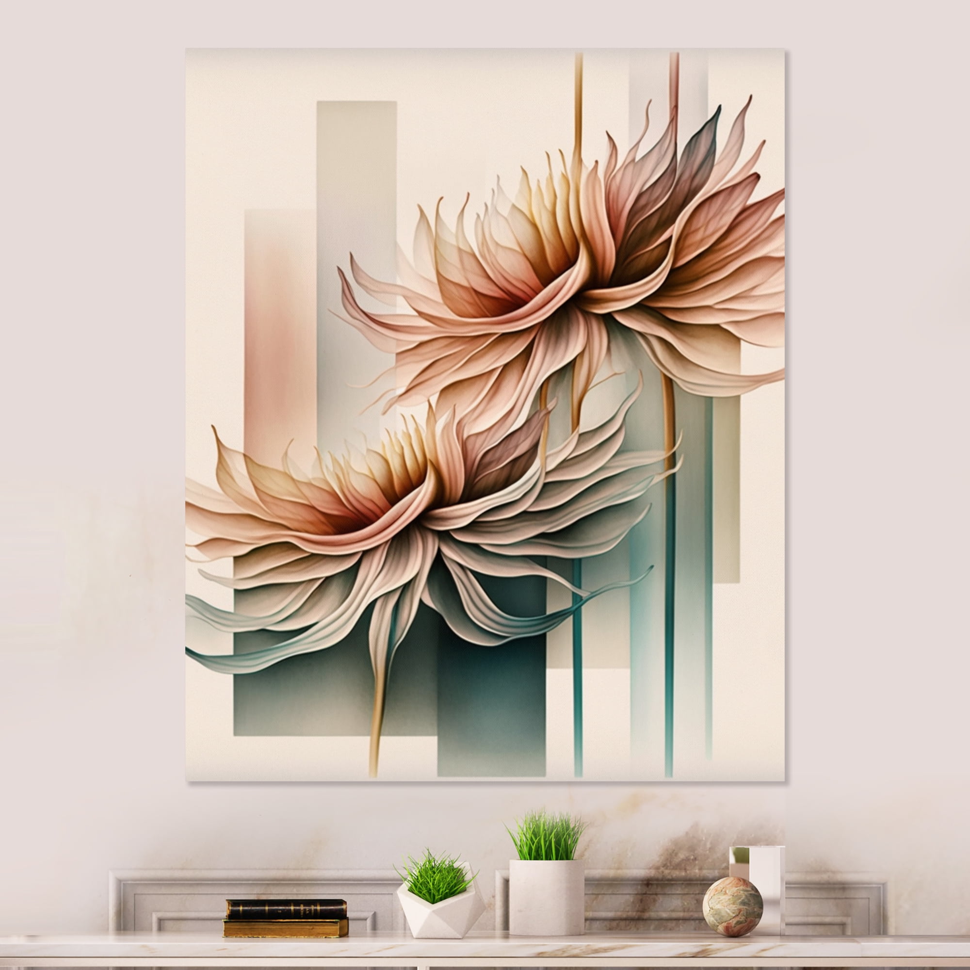 Designart Hyperrealistic Dahlia Flowers IV Canvas Wall Art