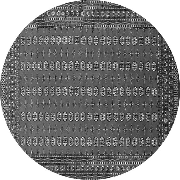 Ahgly Company Indoor Round Oriental Gray Industrial Area Rugs, 7' Round