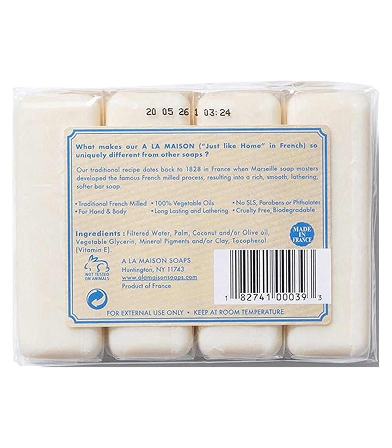 A La Maison Hypoallergenic Unscented Bar Soap, 4 ct/3.5 oz - City Market