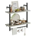 Bestier 24" Kitchen Wall Shelves 2Tier Floating Shelves for Bathroom