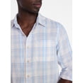 thumbnail image 4 of George Men's and Big Men's Linen Blend Button Up Shirt with Long Sleeves, Sizes S-5XL, 4 of 5